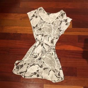 Army green and white floral dress